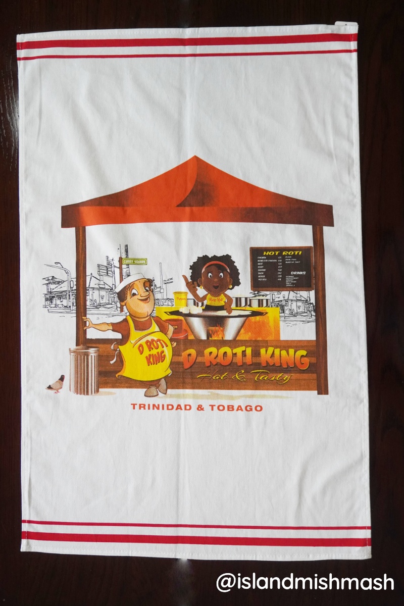 Trinidad Tea Towel LG 18" x 28" " D ROTI KING " island MishMash