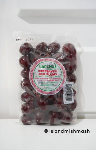 Lat Chiu Preserved Red Plums  (Spicy) - 12.3 oz