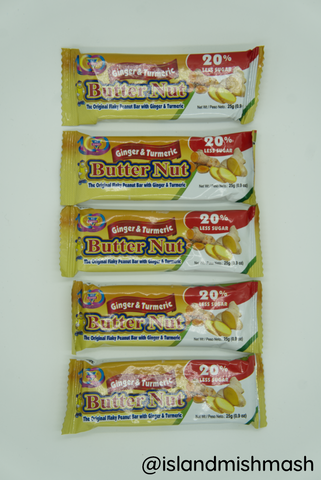 KC Candy Butter Nut Bar Ginger & Turmeric  - 5 PACK