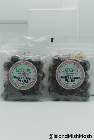 Lat Chiu Preserved Black Sweet & Sour Plums 8 oz each - 2 PACK