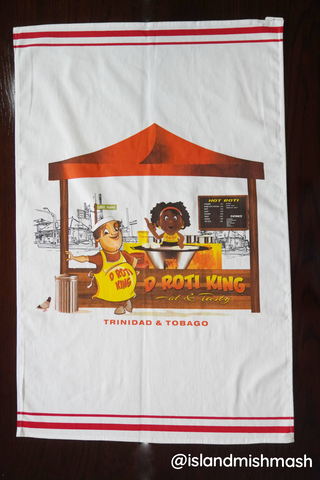Trinidad Tea Towel LG - 18" x 28" - " D ROTI KING "