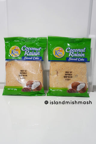 Kiss Coconut Raisin Biscuit Cake - 50g - 2 PACK
